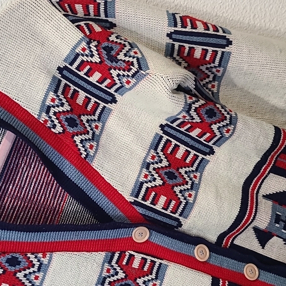 Vintage Matisse southwestern knit cardigan sweater Kachina print medium - Picture 4 of 13
